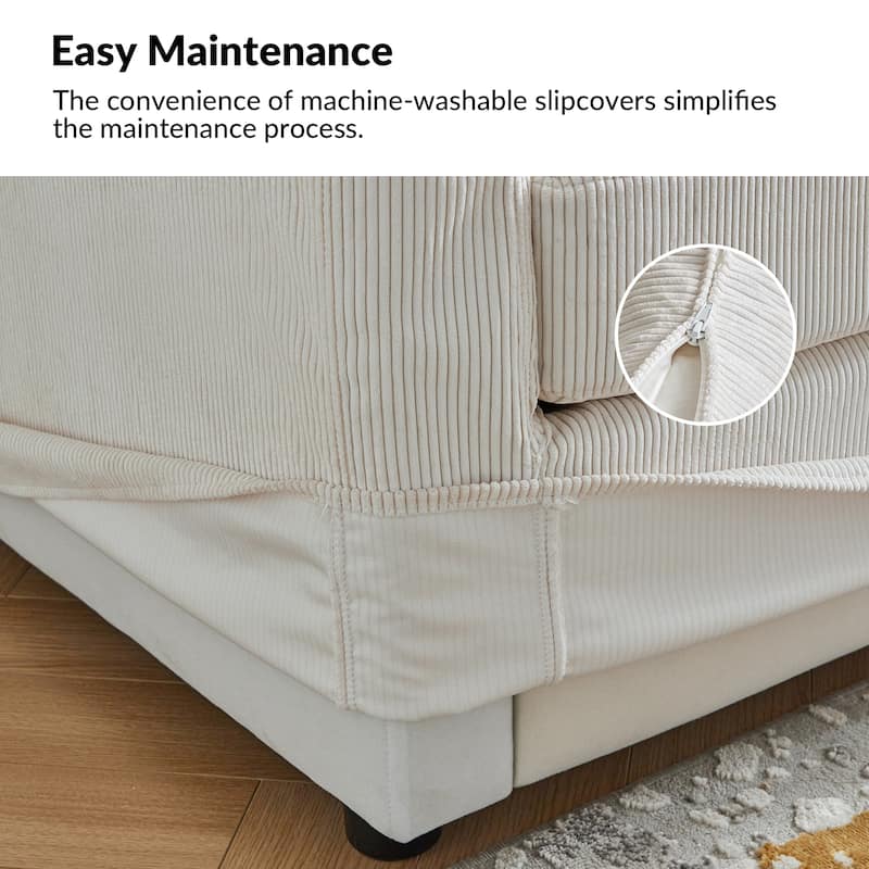 Volkhard 80.5" Modern Slipcovered Sofa With Removable Back Cushion By HULALA HOME