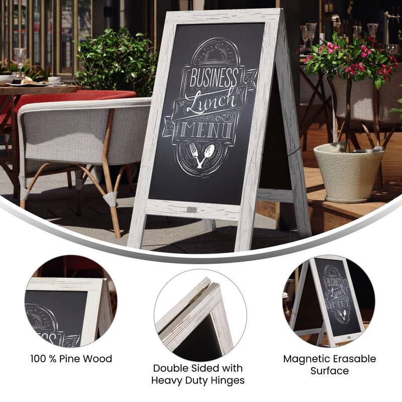 Wood A-Frame Magnetic Chalkboard Set-Markers, Stencils, and Magnets