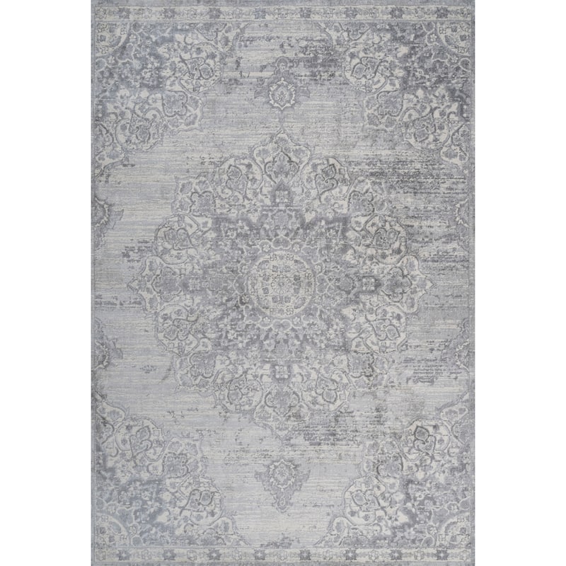JONATHAN Y Traditional Persian Vintage Medallion Area Rug - 8 X 10 - Light Gray