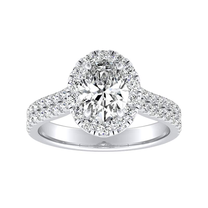 Auriya 14k Gold 1ctw Oval Halo Diamond Engagement Ring - 5.5 - White