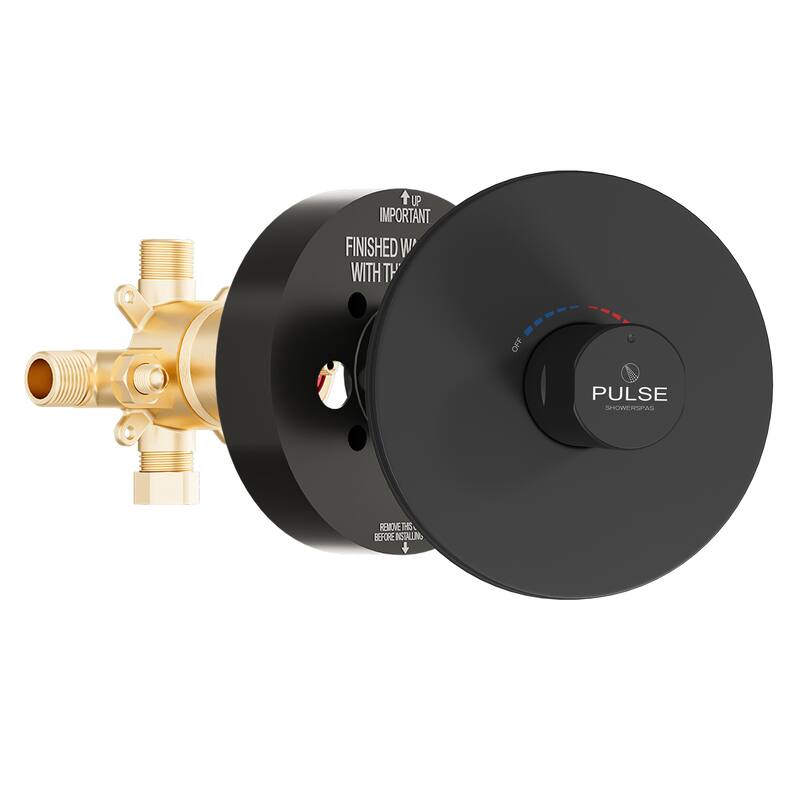 Diamond Line Pressure Balanced Shower Valve with Round Trim - Black