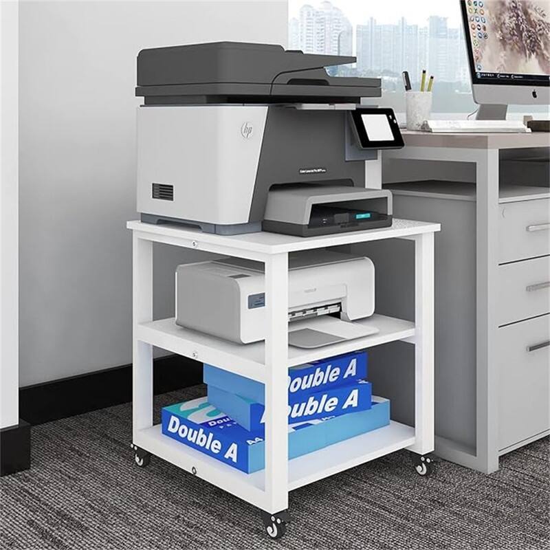 3-Tier Laser Printer Cart - 19.7 x 19.7 x 22.6 - White