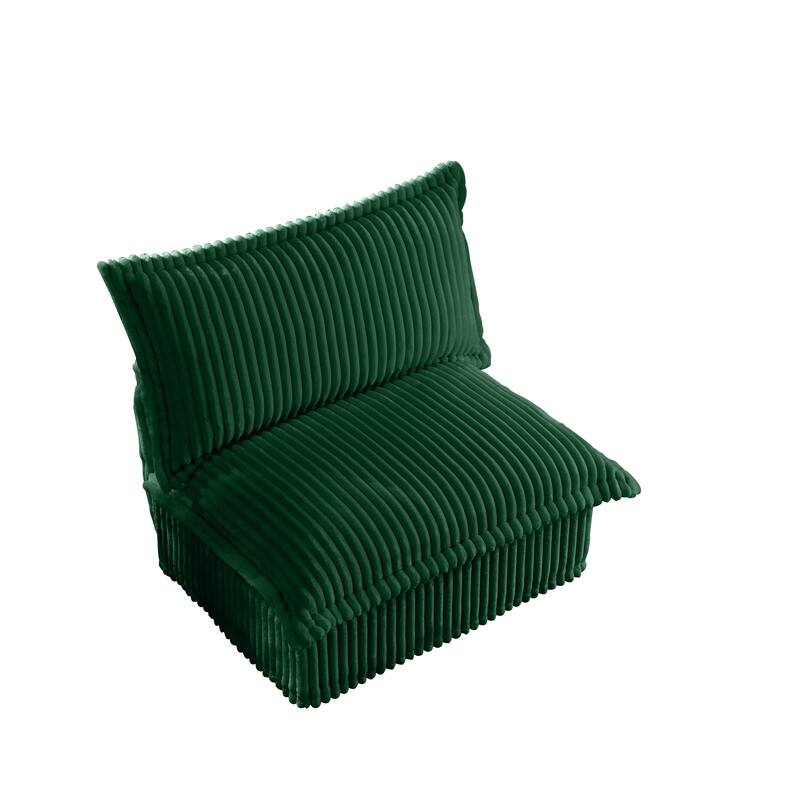 Armless Accent Chair Corduroy Upholstered Single Sofa Chair with Removable, Cover Living Room Reading Chair