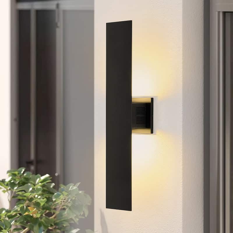 23.6 in. Modern Black Outdoor Wall Lights Dimmable Linear Integrated LED Wall Sconce - 4.7 in. W x 23.6 in. H x 2.3 in. D - 4.7 in. W x 23.6 in. H x 2.3 in. D - Black