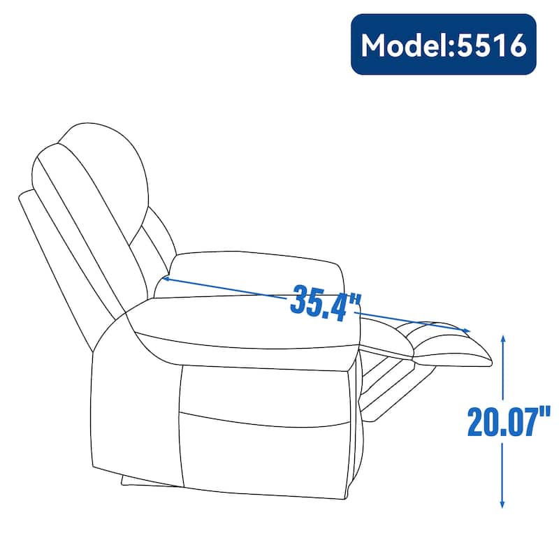 Faux Leather Power Lift Recliner with Massage & Lumbar Heating