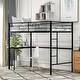 preview thumbnail 2 of 13, Multiple Functions Design Loft Bed with Built-in Desk, Ladder and Guardrails, Twin Size, Black