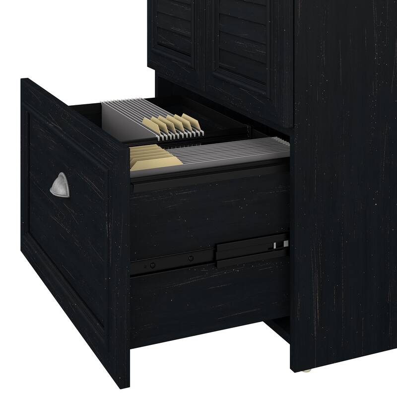 Fairview 60W Desk with Hutch and Storage Cabinet by Bush Furniture