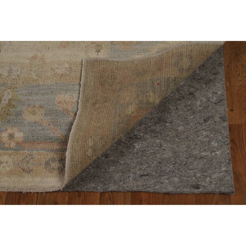 Hand Knotted Oriental 100% Wool Carpet Transitional All-Over Beige & Ivories Oushak Area Rug - 9' 9'' X 8' 2''