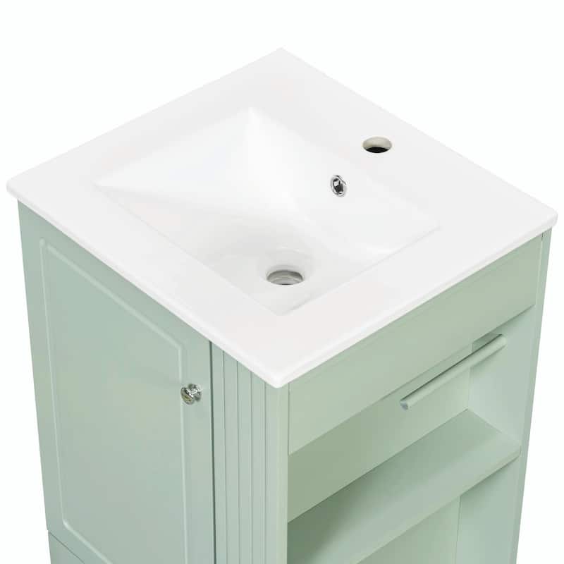 20" Freestanding Bathroom Vanity with Ceramic Sink