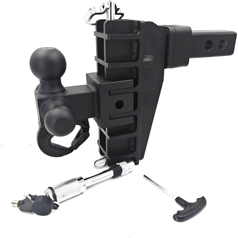 Ball Adjustable Trailer Hitch, 6" Drop Ball Hitch Fits 2-Inch Receiver