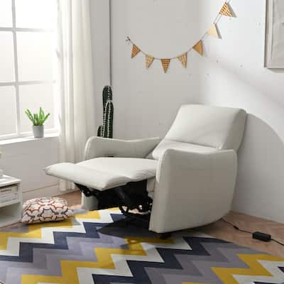 Wall Hugger Power Recliner Chair with USB Port, Electric Reclining Armchair for Small Spaces, PU Leather Sofa for Living Room
