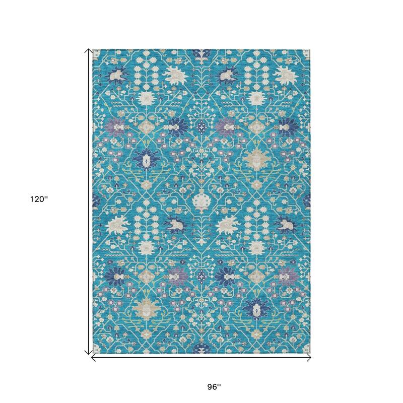 HomeRoots Oriental Traditional Rectangle Outdoor Rug