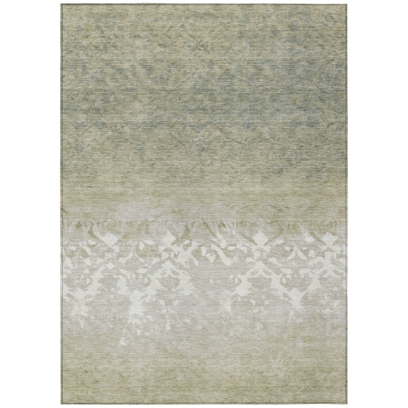 HomeRoots Damask Transitional Rectangle Outdoor Rug