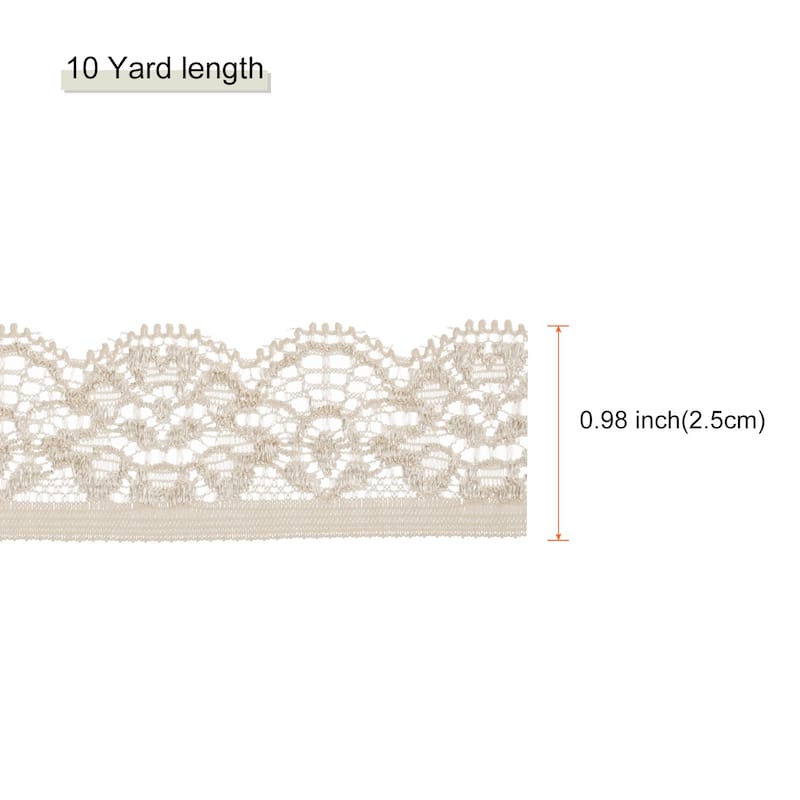 Lace Trim Lace Ribbon for Clothes Fabric Wedding Decoration Gift Wrap - Apricot