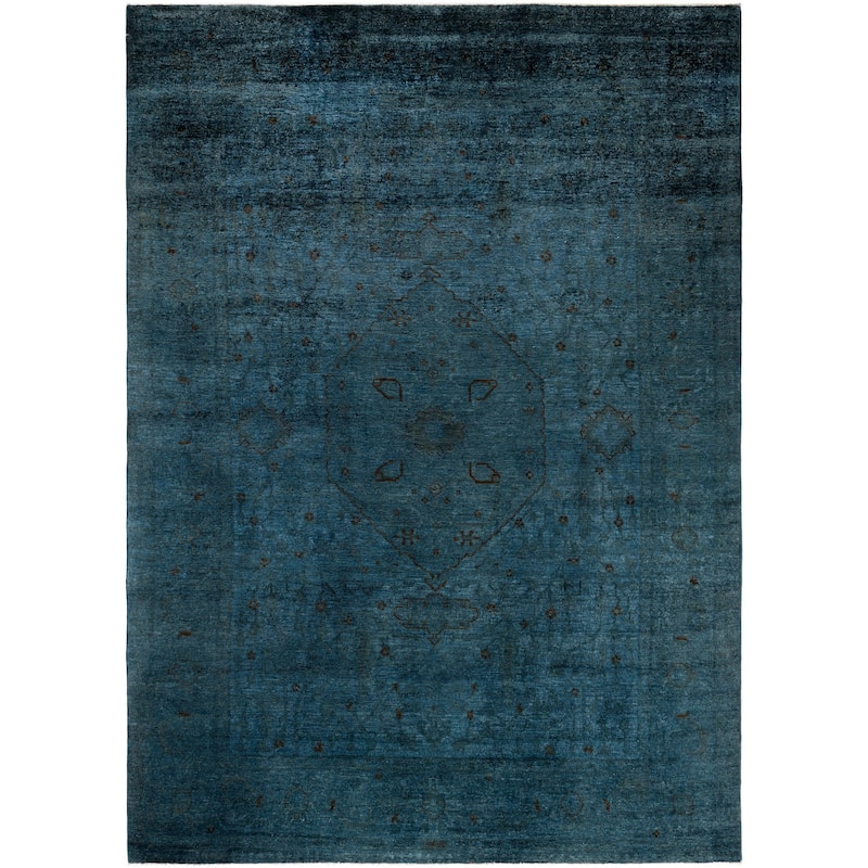 Overdyed One-of-a-Kind Hand-Knotted Area Rug - Gray - 8' 3" x 11' 4"