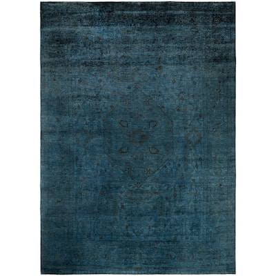 Overdyed One-of-a-Kind Hand-Knotted Area Rug - Gray - 8' 3" x 11' 4"