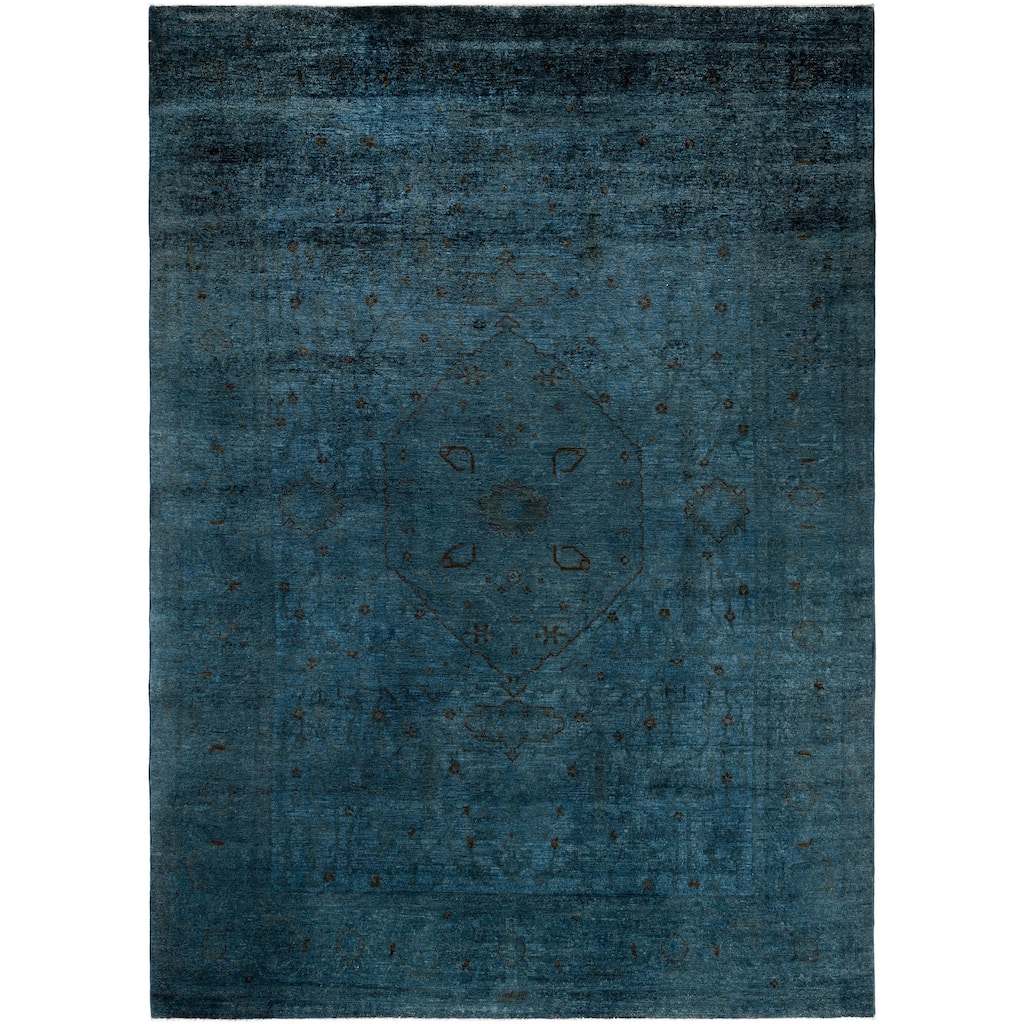 Overdyed One-of-a-Kind Hand-Knotted Area Rug - Gray - 8' 3" x 11' 4"