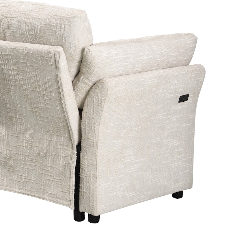 3-Seat Sofa Bed – Pull-Out Sleeper, 89" Sectional Sofa in Beige/Blue/Green