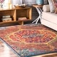 preview thumbnail 4 of 8, Nuloom Bohemian Medallion Area Rug 4' x 6' - Orange - Rectangle