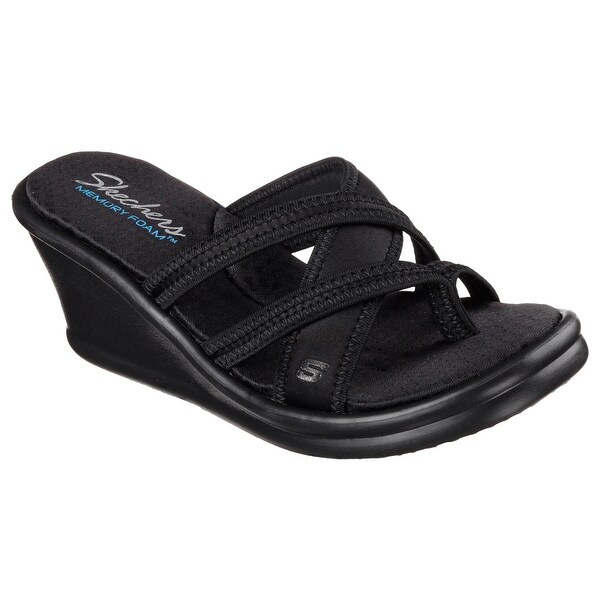 Skechers 38582 BBK Women's RUMBLERS-HIGH GLOSS Sandal