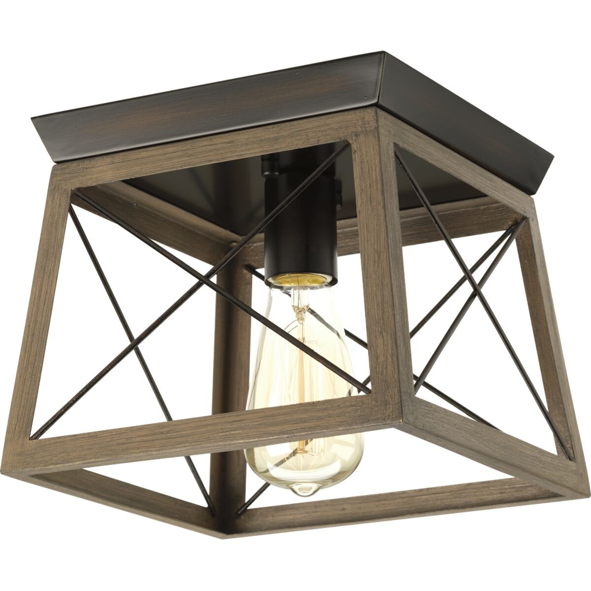 Shop Briarwood Collection Rich Oak Farmhouse Flush Mount Ceiling Light 10 000 X 11 750 X 12 120 Overstock 16927148