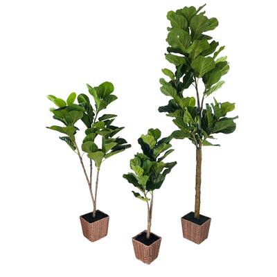 Potted Artificial Fiddle Leaf Tree 3Ft
