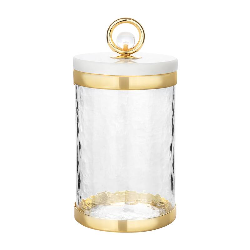 Canister with Marble Lid and Clear Ball Knob (3 Size Options)