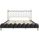 preview thumbnail 40 of 44, Christopher Knight Home - Leather Upholstered Bed with Headboard & Footboard, Solid Wood Slats & Legs, No Box Spring Needed