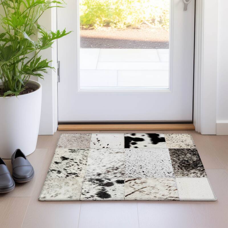 Premium Washable Super Soft Modern Chic Mayfield Rug - Granite - 1' 8" x 2' 6" - Rectangle