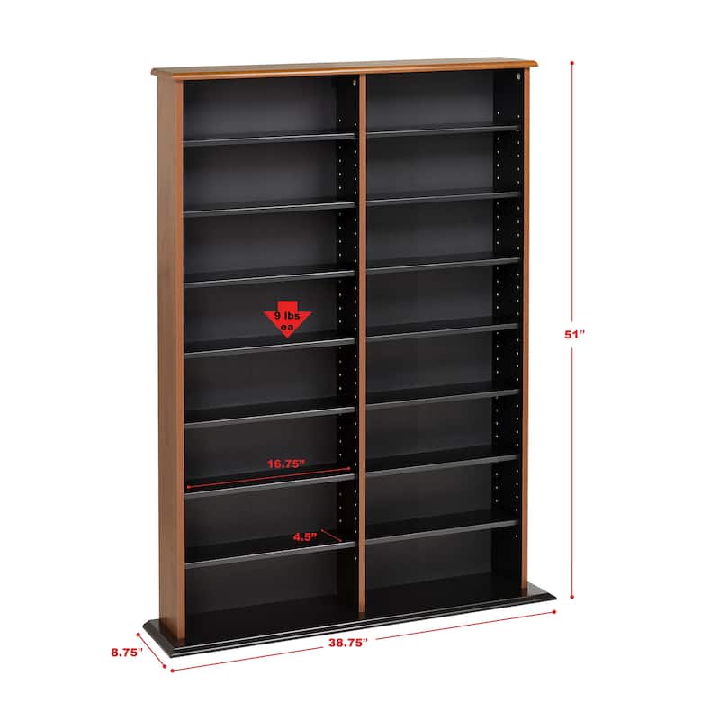 Prepac Media Storage Display Cabinet 8.75" D x 38.75" W x 51" H