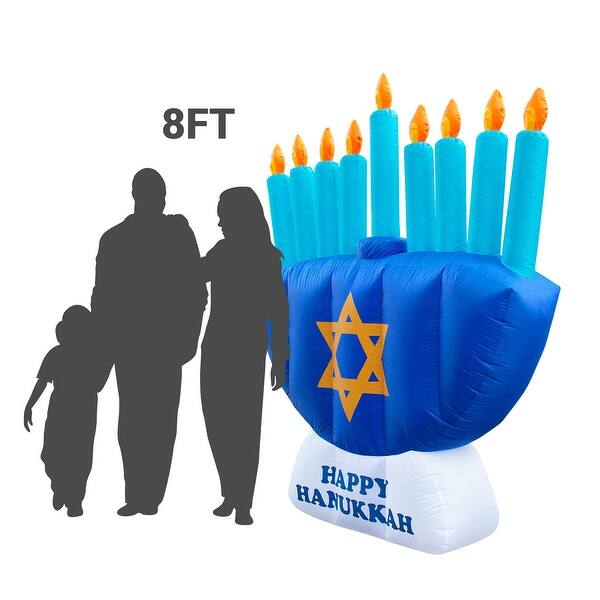 Shop Black Friday Deals On Holidayana Giant Inflatable 8ft Menorah Hanukkah Decoration Overstock 24082775