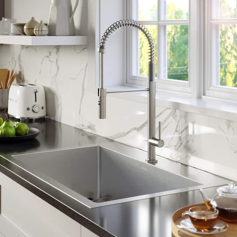 Karran 33" Top Mount Single Bowl Stainless Steel Kitchen Sink Kit