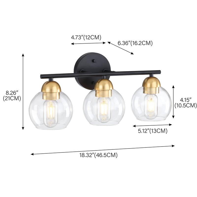3-Light Bathroom Light Fixtures Over Mirror