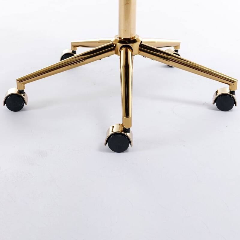 Modern Artificial Rabbit Hair Height Adjustable 360 Swivel Task Chair with Metal Base