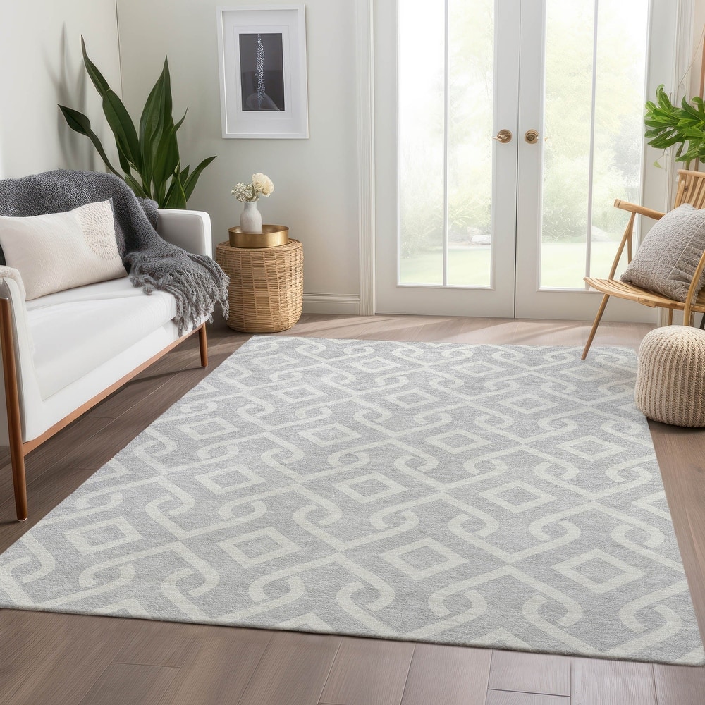Machine Washable Indoor/ Outdoor Chantille Trellis Rug