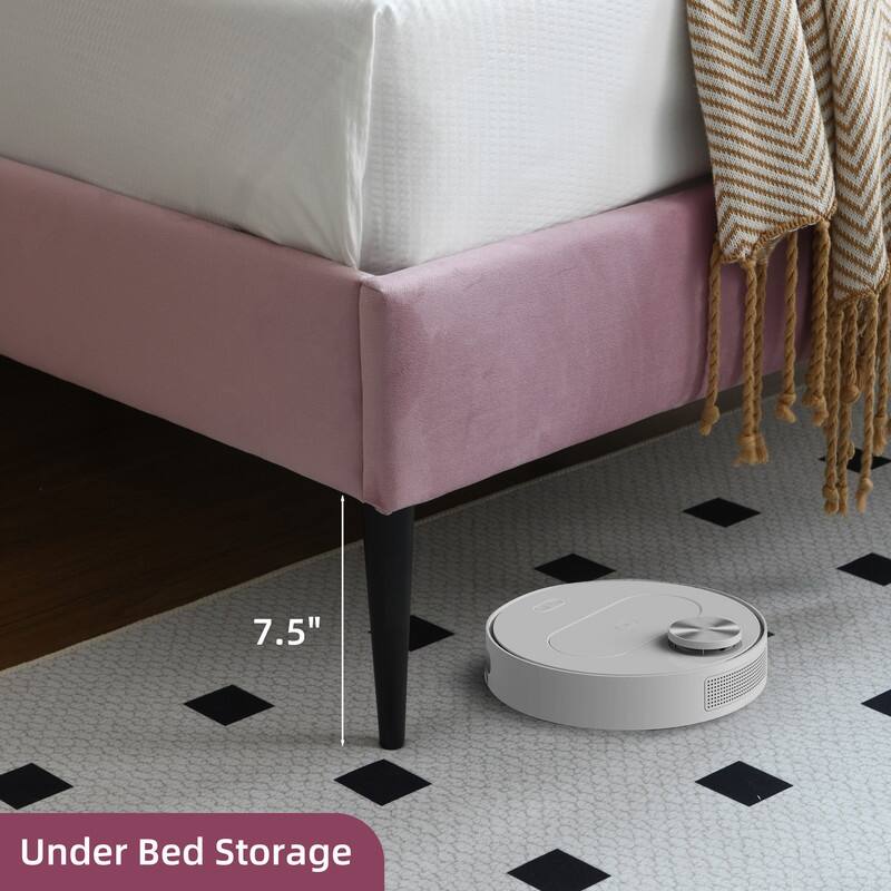 Upholstered Bed with Unique Seashell Headboard