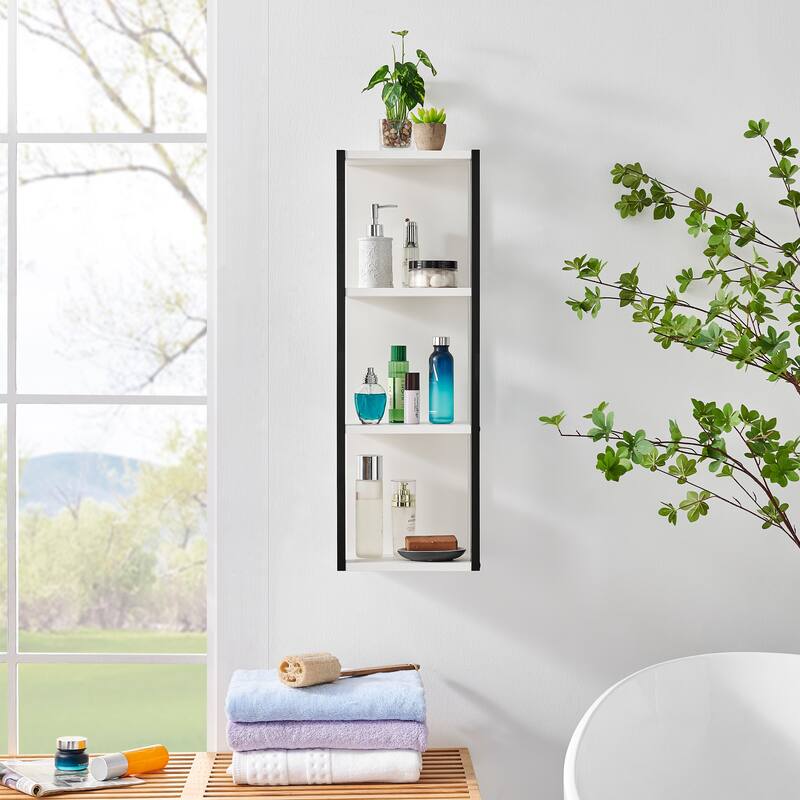 Danya B. Recife Vertical Three-Tier Modern Shadow Box Cube Display Wall Shelf - N/A