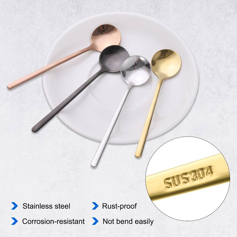 4pcs Espresso Spoons Stainless Steel Round Coffee Spoon