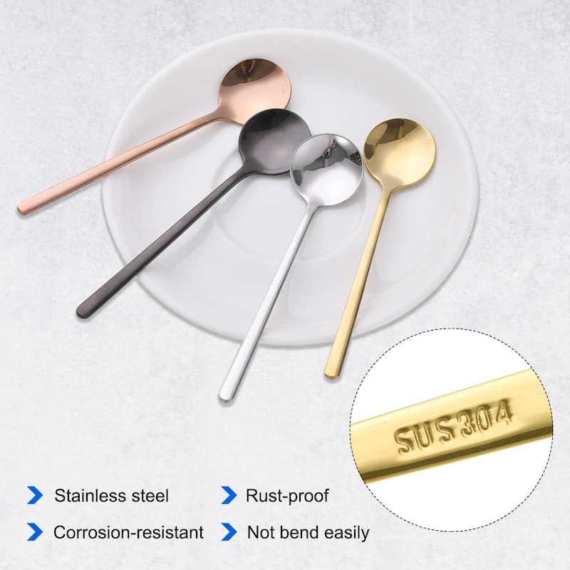 6pcs Espresso Spoons Stainless Steel Round Coffee Spoon