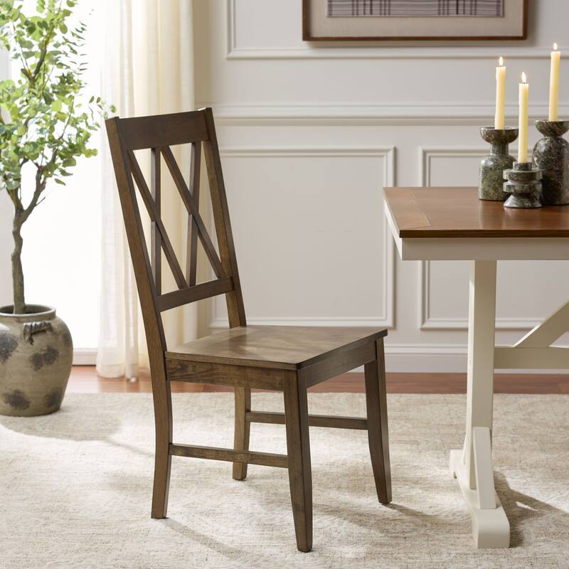 SAFAVIEH HOME Yana Double X-Back Side Chair - 18"W x 22"D x 39"H