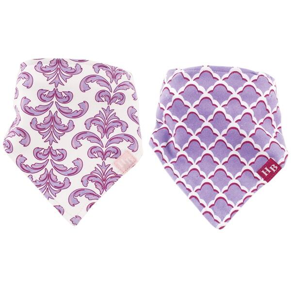 slide 1 of 1, Hudson Baby Infant Girl Cotton Bandana Bibs 2pk, Brocade, One Size - Brocade - One Size One Size - Brocade