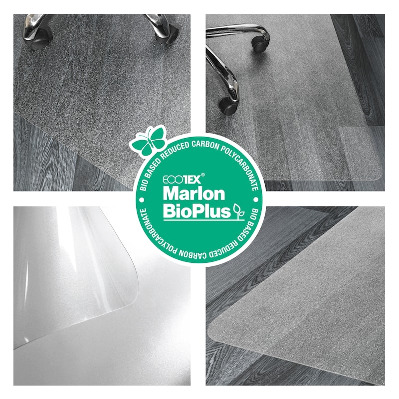 Floortex® Ecotex® BioPlus Eco Friendly Carbon Neutral Polycarbonate Chair Mat for Hard Floors - 29" x 47"