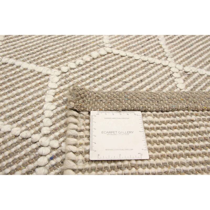 ECARPETGALLERY Braid weave Sienna Grey Wool Rug - 5'3 x 7'7