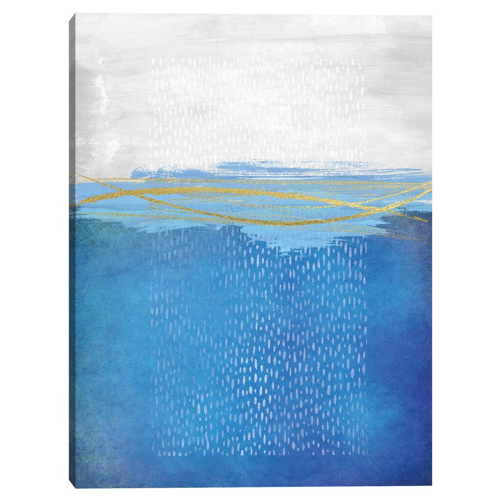 Blue & Gold Abstract by Nikki Chu Canvas Art Print
