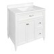 preview thumbnail 58 of 109, Vail 37" Bathroom Vanity with Cultured Marble Top Sink w/ Backsplash in White with White Basin