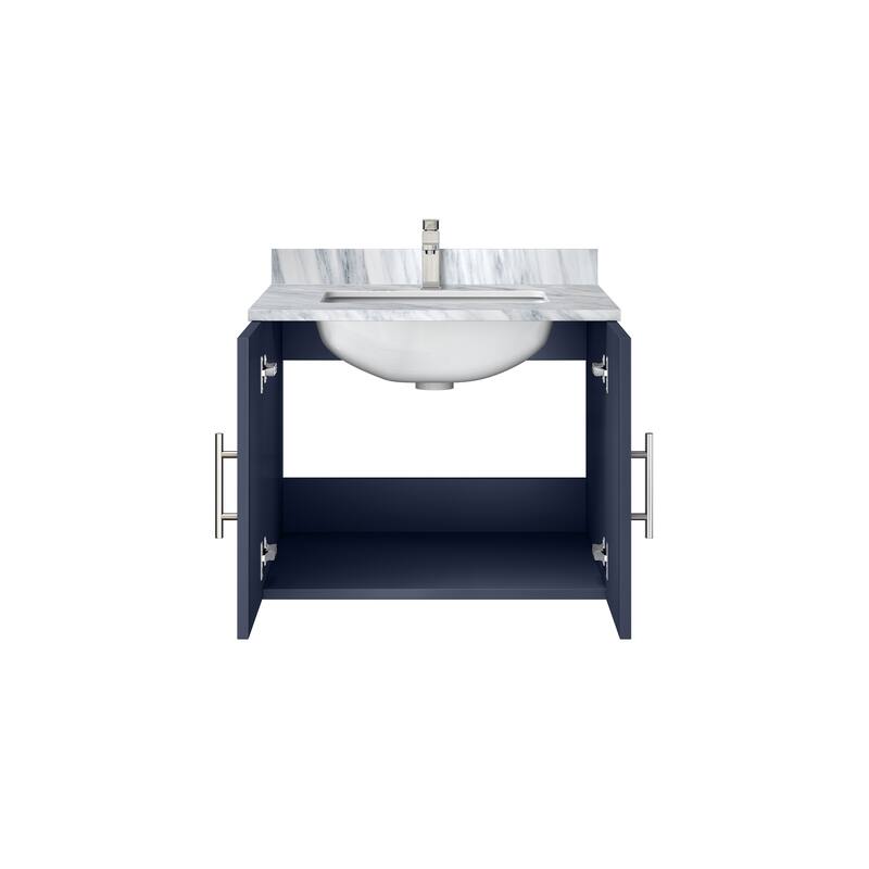 Geneva Bath Vanity Carrara Marble Top, Sink and Faucet