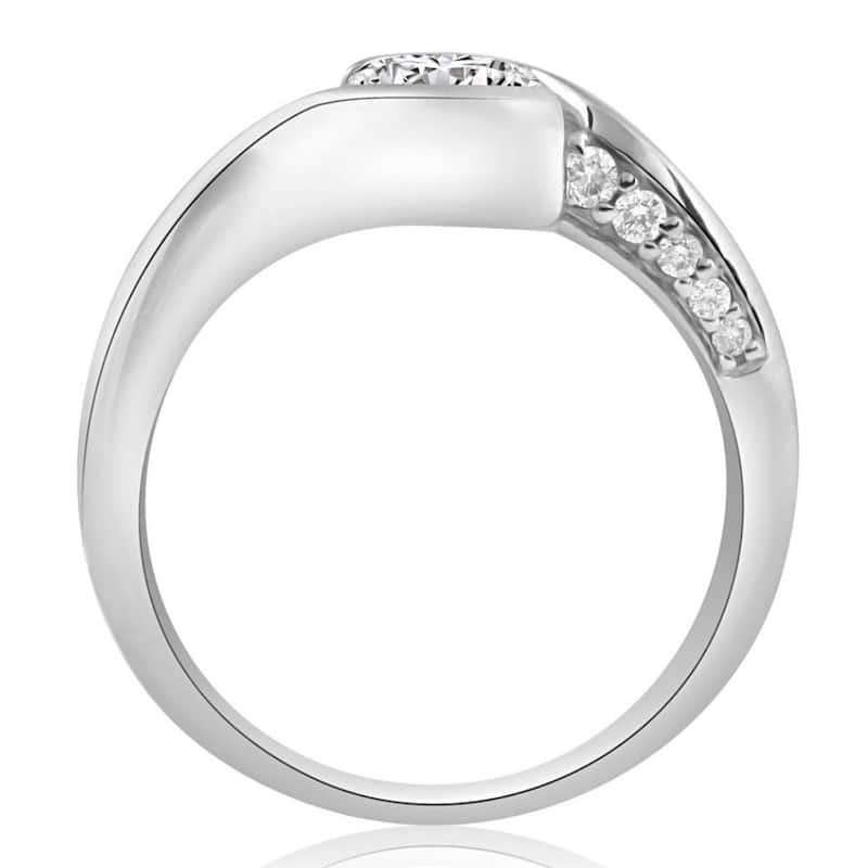 1 1/4Ct Moissanite Bezel Diamond Engagement Ring in 10k White or Yellow Gold