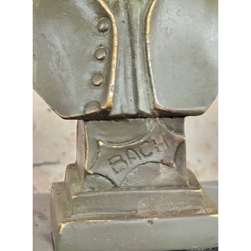 Johann Sebastian Bach Bronze Sculpture On Marble Base