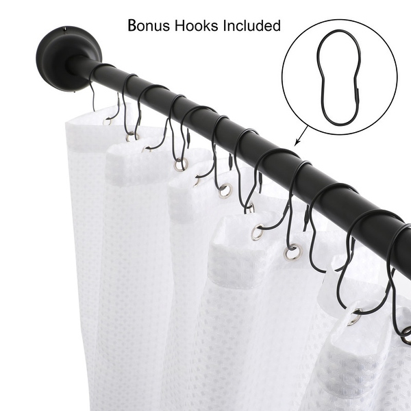 Matte black top shower curtain rod