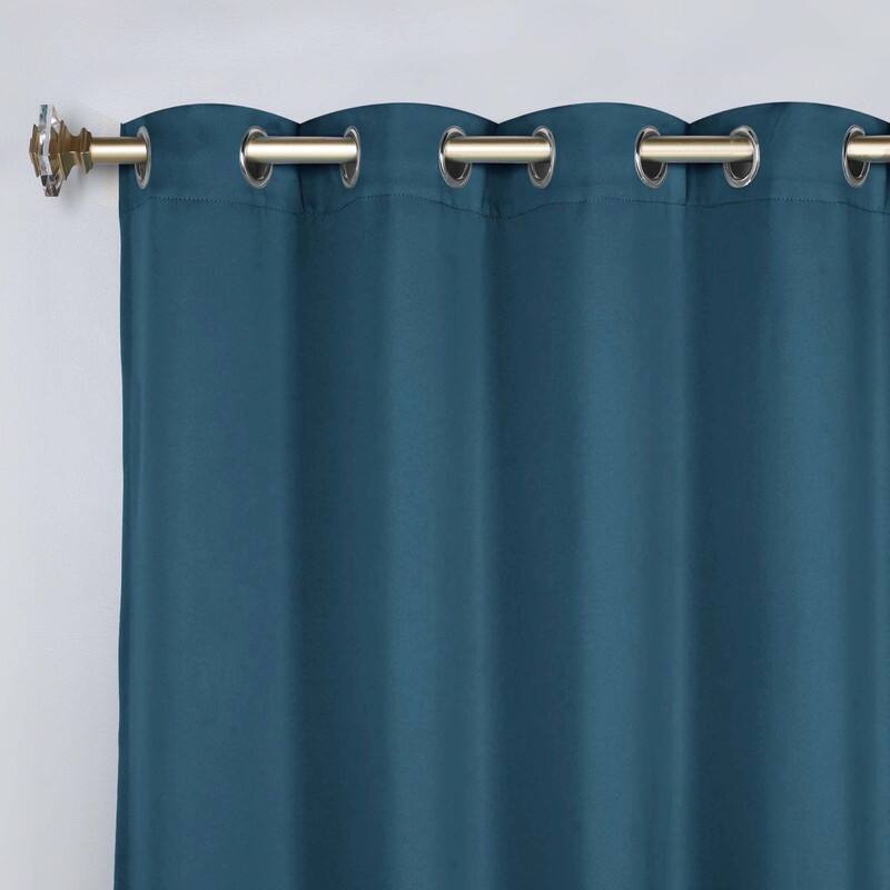 Superior Solid Machine Washable Room Darkening Grommet Blackout Curtains, Set of 2